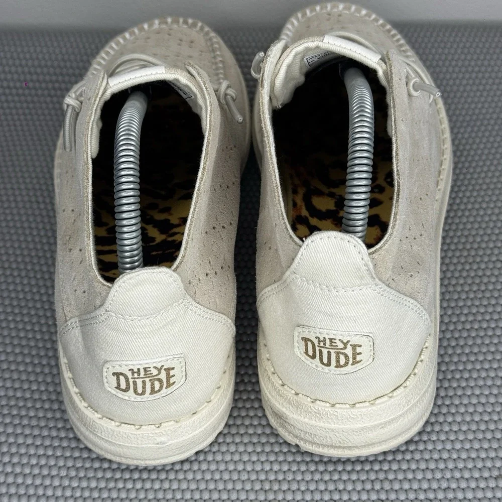 Hey Dude Women's Size‎ 8 Wendy Mid Suede Boho Ivory Lightweight Comfort Shoes